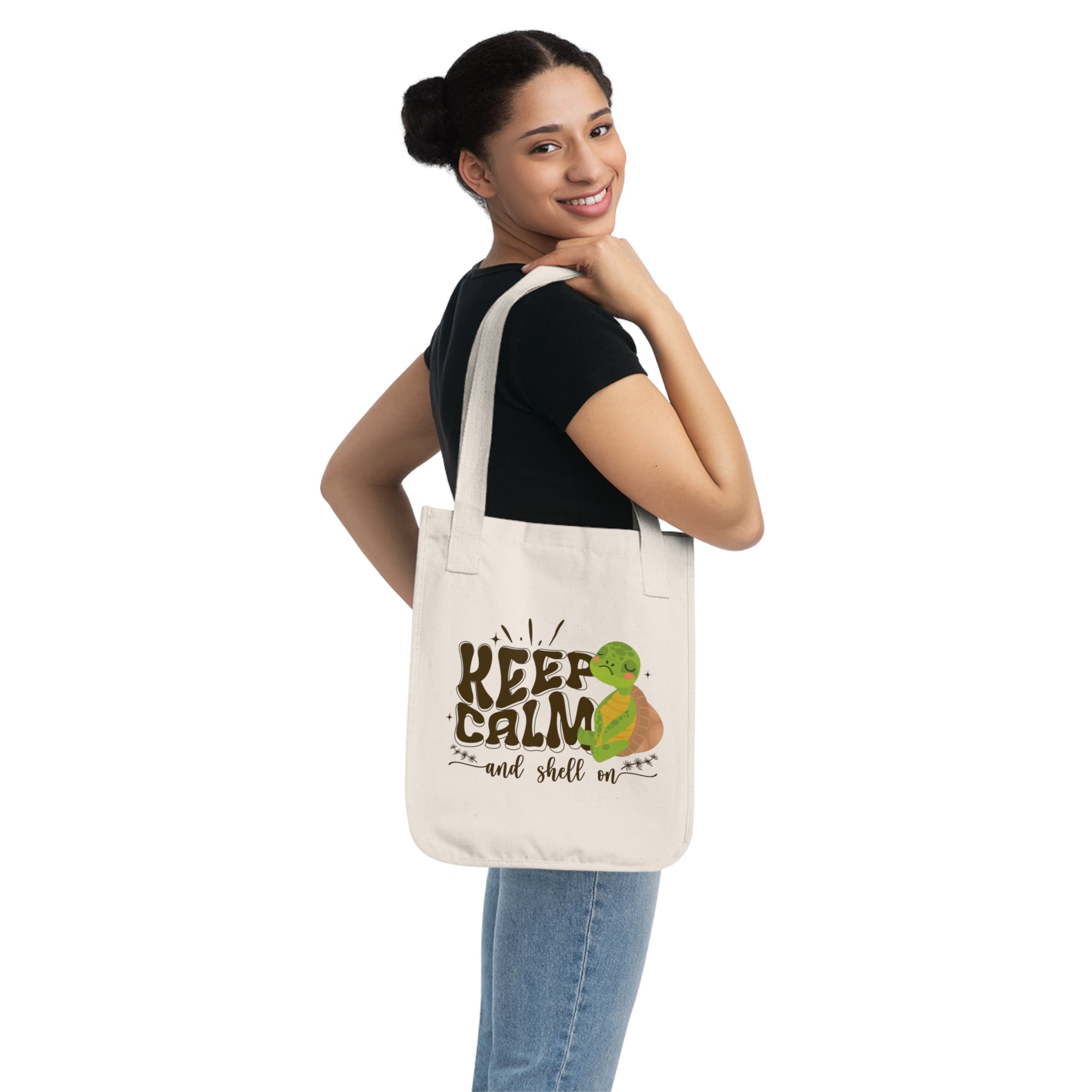 Organic Canvas Tote Bag - Keep Calm and Shell On