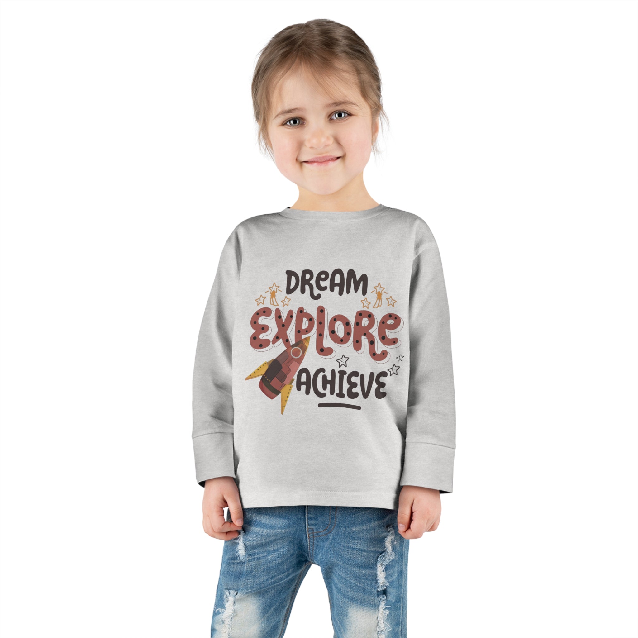 Toddler Long Sleeve Tee - Dream, Explore & Achieve