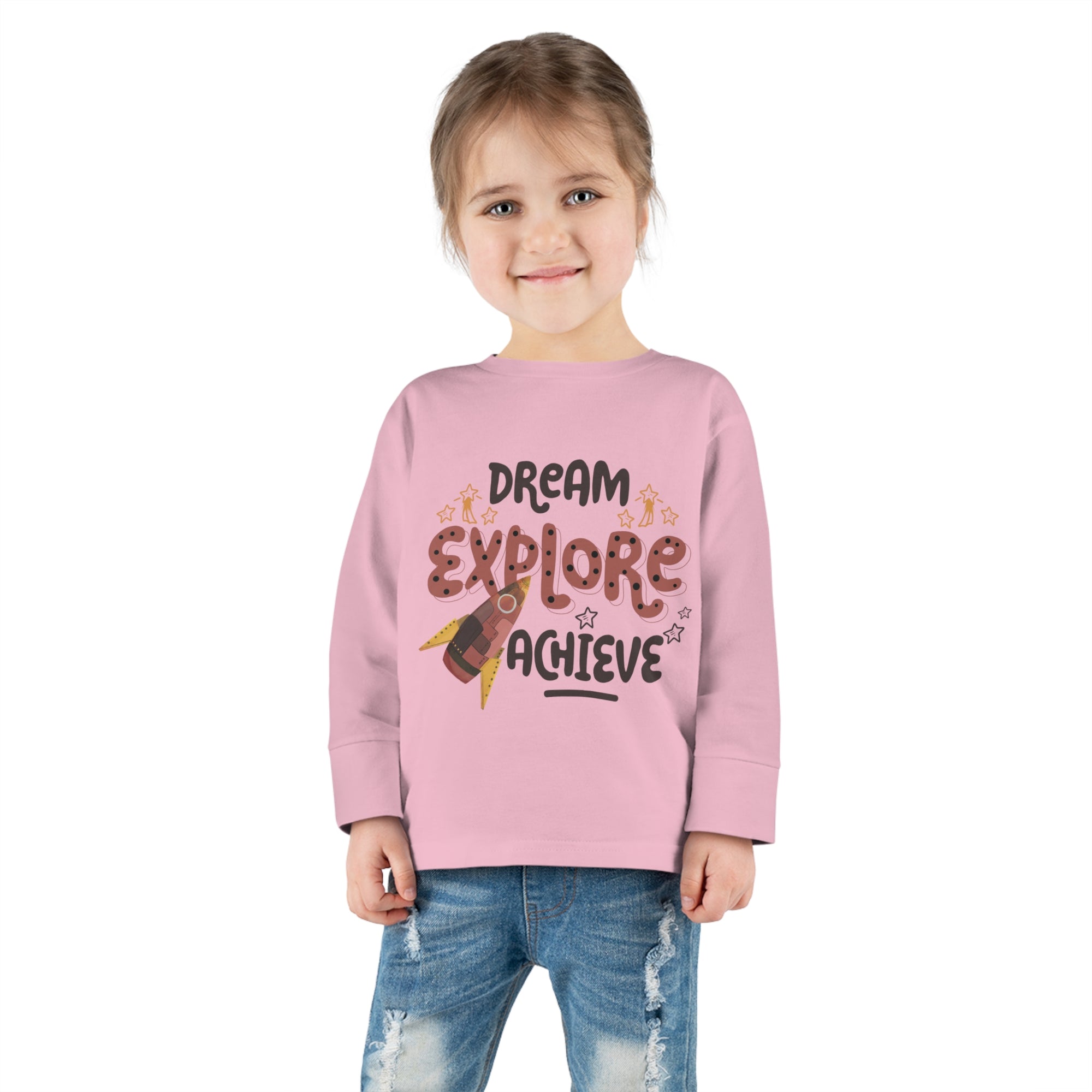 Toddler Long Sleeve Tee - Dream, Explore & Achieve