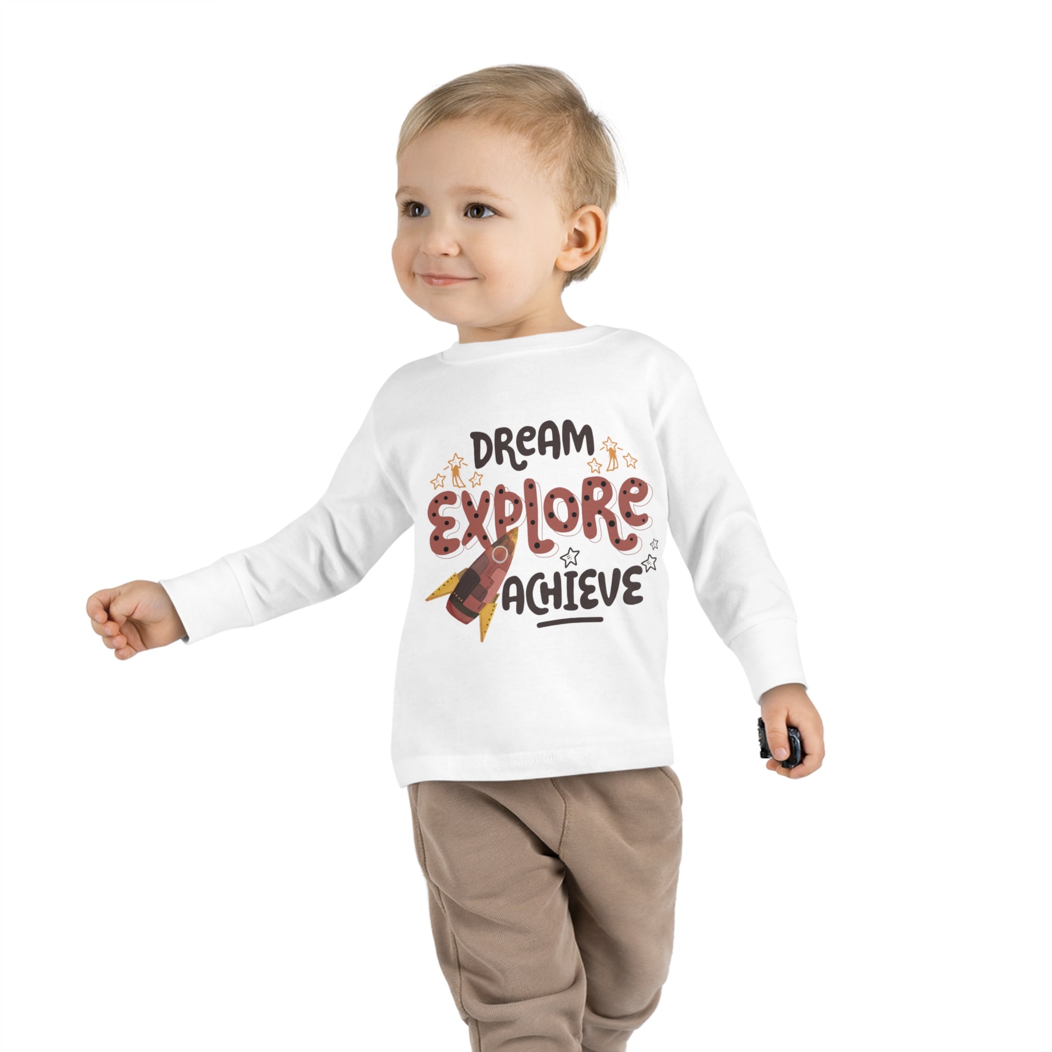 Toddler Long Sleeve Tee - Dream, Explore & Achieve