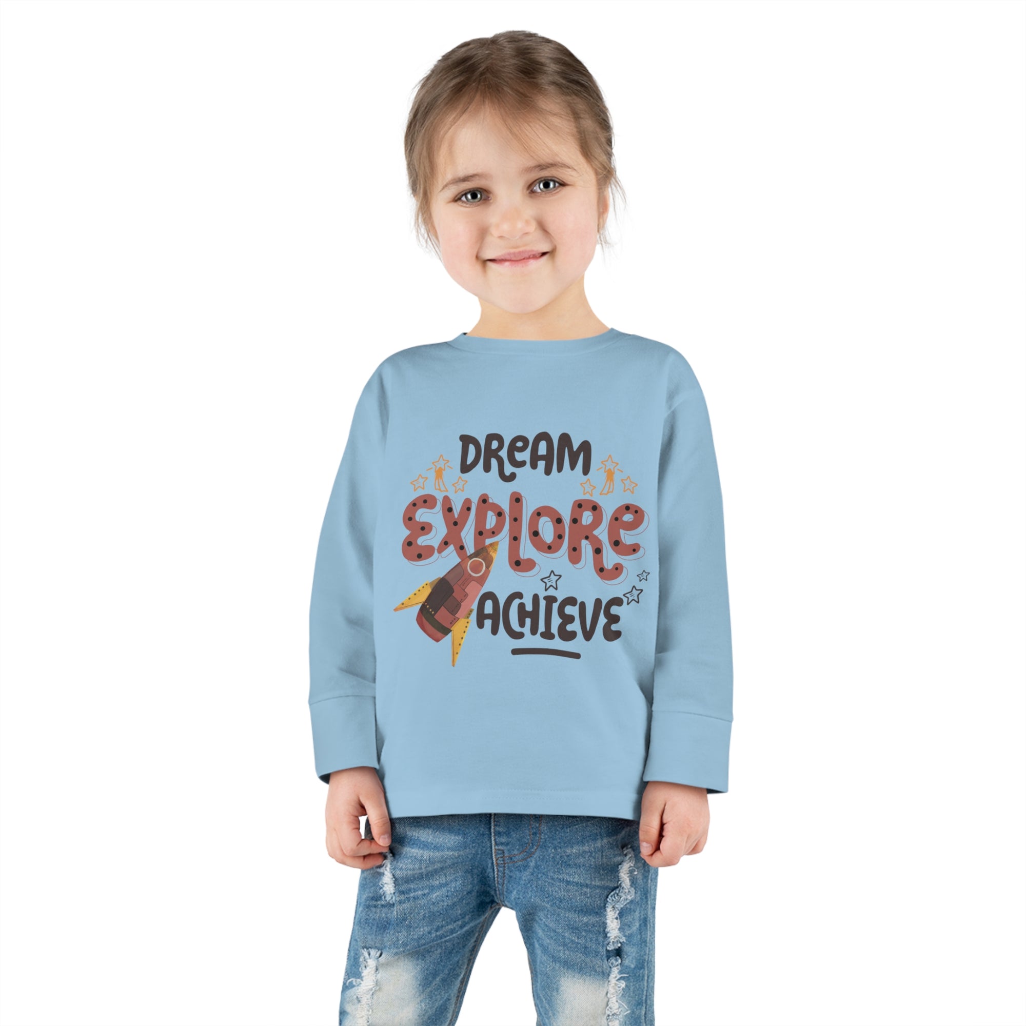 Toddler Long Sleeve Tee - Dream, Explore & Achieve