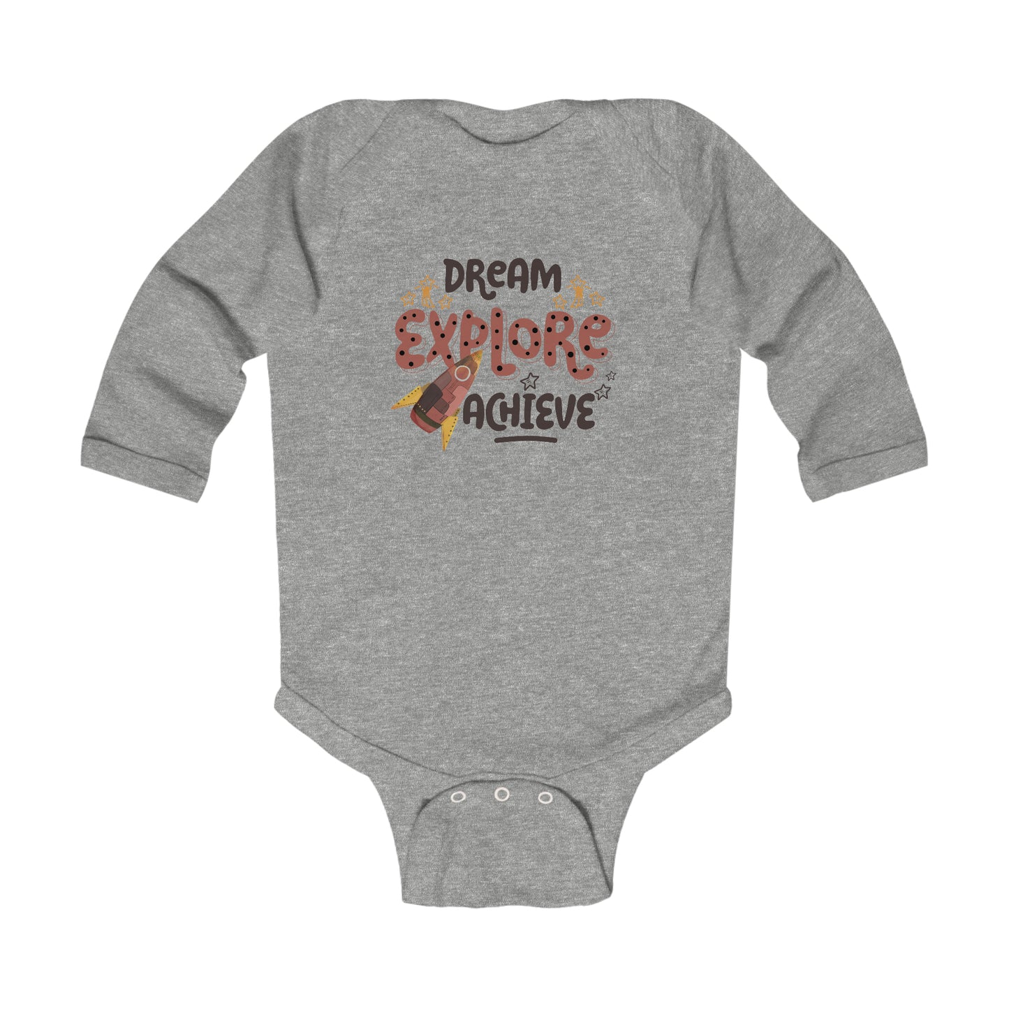 Infant Long Sleeve Bodysuit - Dream, Explore, and Achieve
