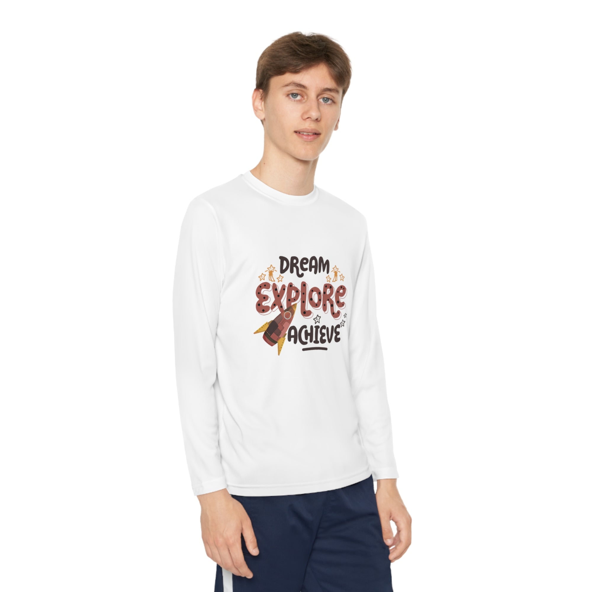 Youth Long Sleeve Competitor Tee - Dream, Explore, and Achieve