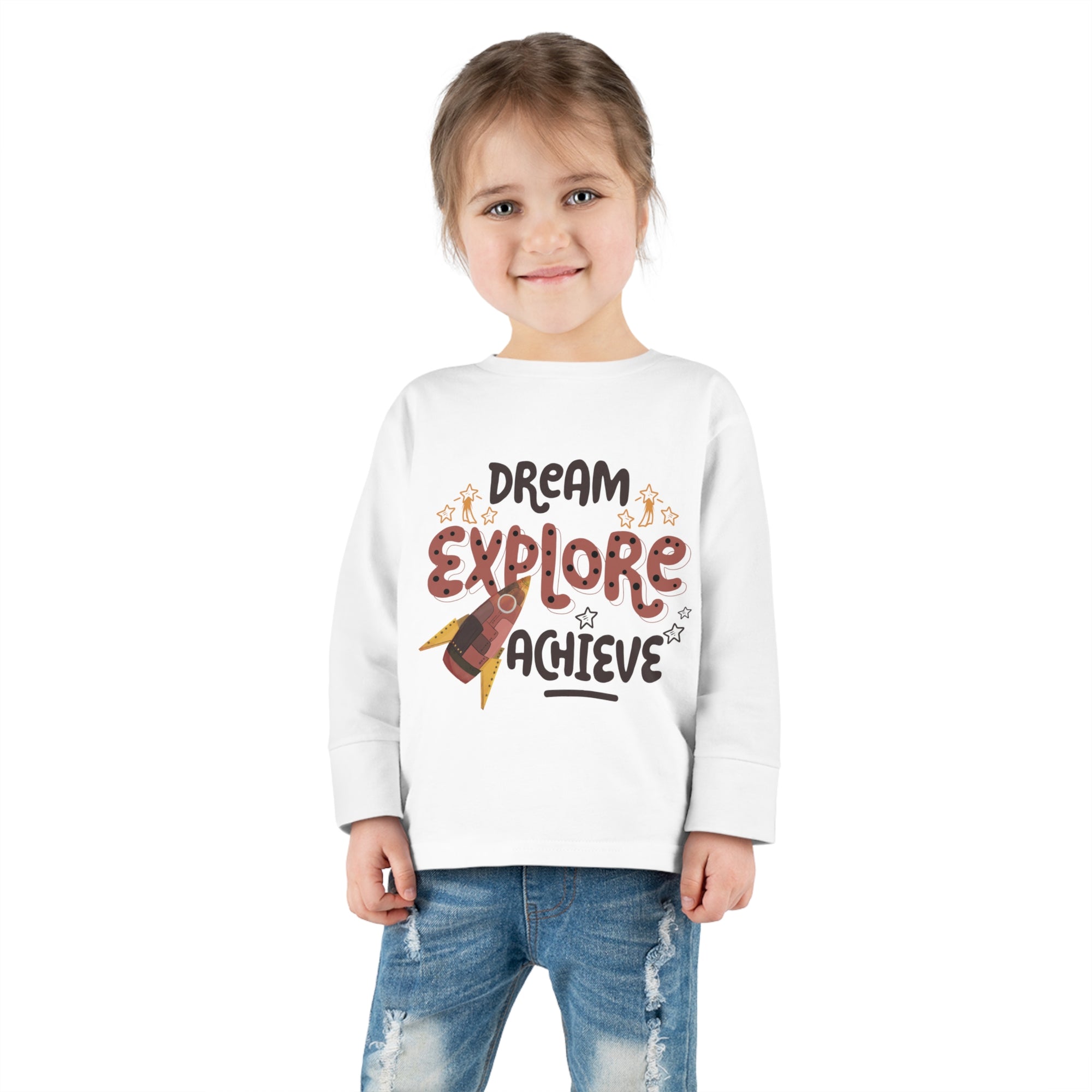 Toddler Long Sleeve Tee - Dream, Explore & Achieve